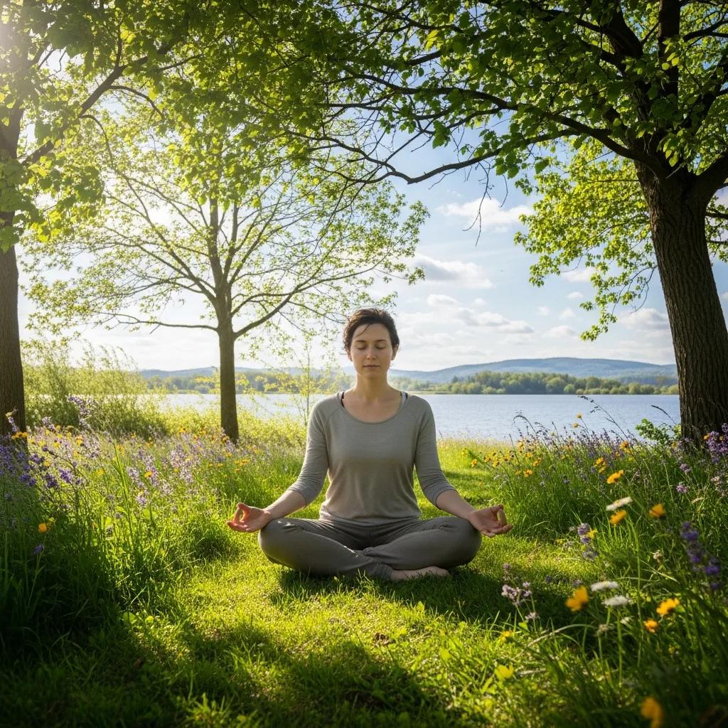 Individual Practicing Mindfulness Outdoors, Illustrating Coping Skills For Addiction Recovery