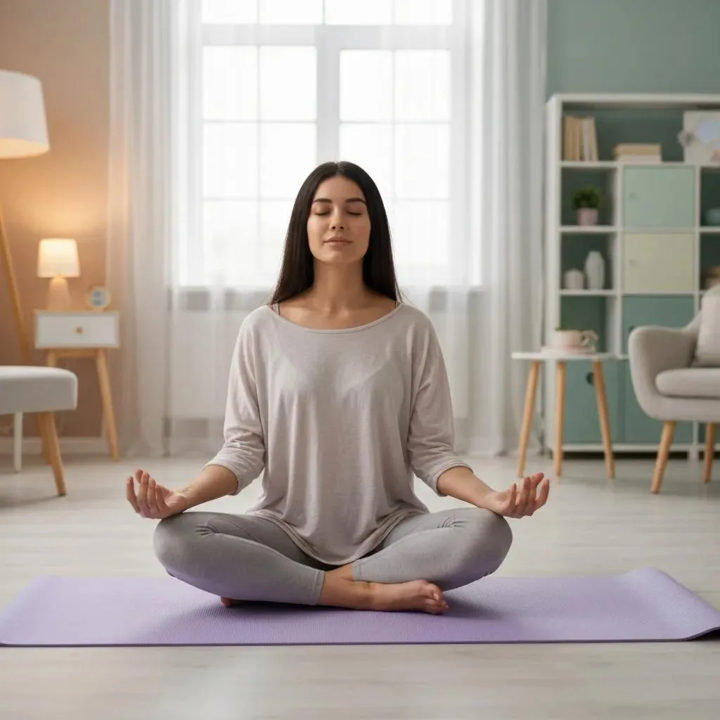 Person Practicing Simple Self-Care Steps To Manage Interview Anxiety In A Calm Setting