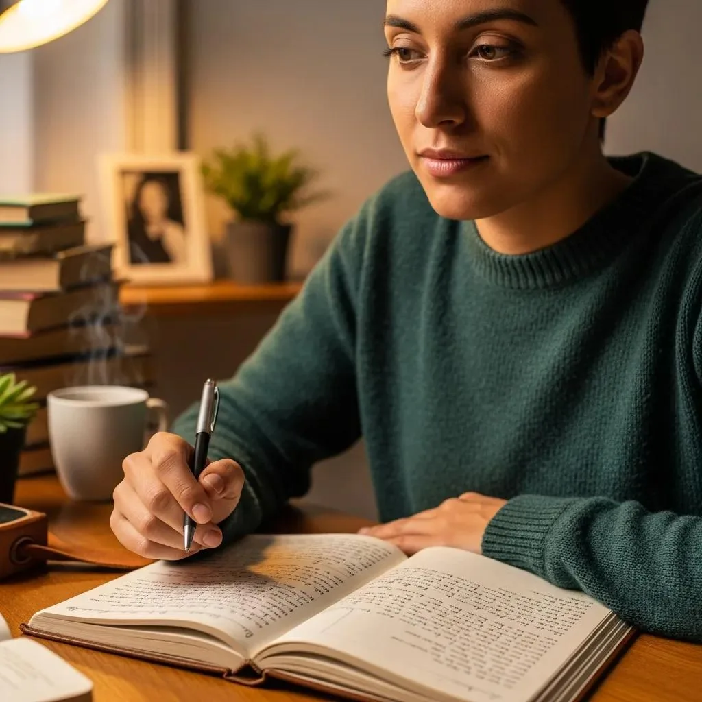 Person Journaling To Reflect On Early Warning Signs Of Relapse