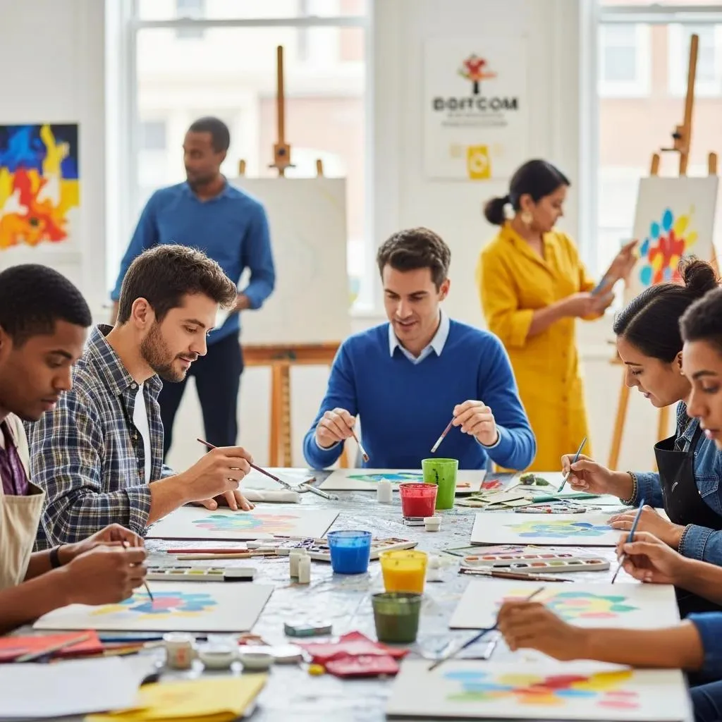 People Creating Art In A Therapy Session — Color, Texture, And Expression Supporting Emotional Work