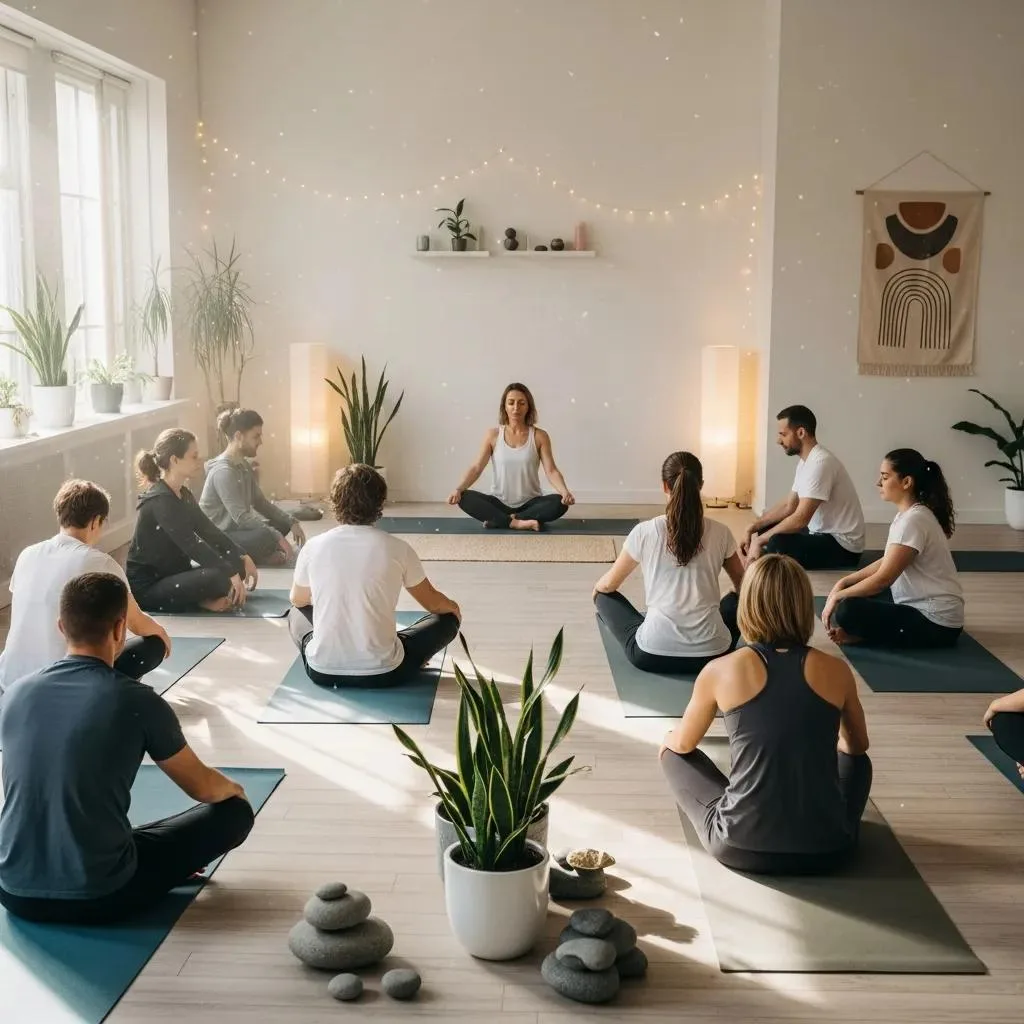 Treating Ptsd &Amp; Addiction In Las Vegas Group Practicing Yoga And Mindfulness To Support Holistic Healing For Ptsd And Addiction