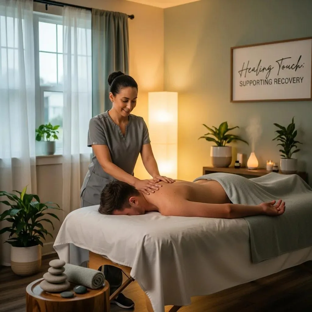 Therapist Providing A Gentle Massage To Support Comfort And Pain Relief During Early Recovery