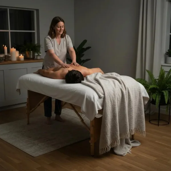 Massage Therapy Session Promoting Relaxation And Stress Relief