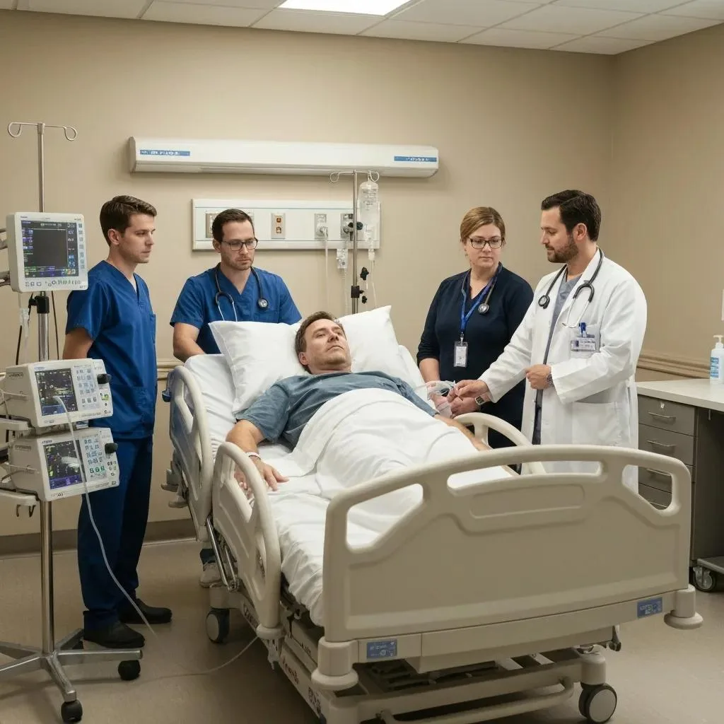 Medical team monitoring patient during fentanyl detox, emphasizing safety and care in a clinical setting.