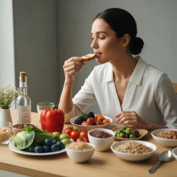 Blogs Mindful Eating Setup With Healthy Foods Promoting Addiction Recovery And Emotional Well-Being