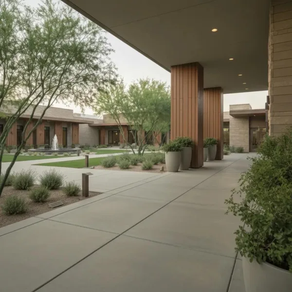 Modern Addiction Treatment Center Entrance In Henderson, Nevada, Symbolizing Hope And Recovery