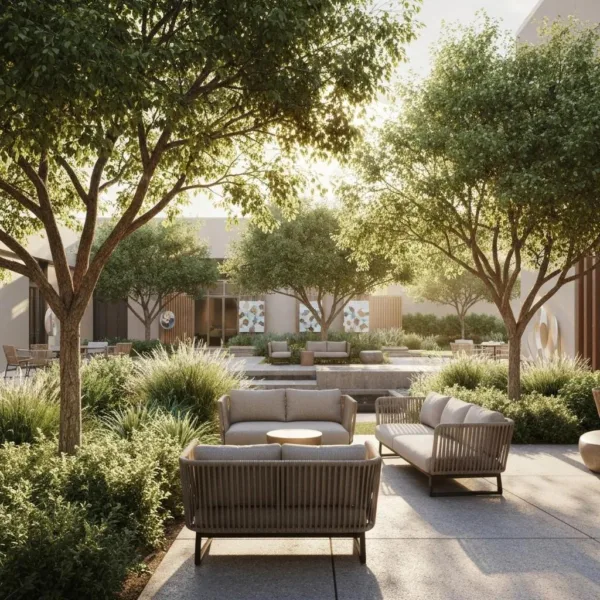 Modern Addiction Treatment Center In Las Vegas With Serene Outdoor Space And Inviting Atmosphere