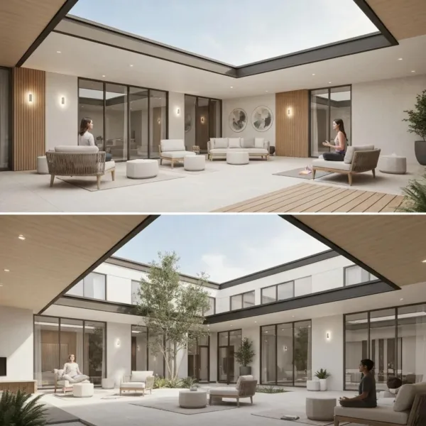 Modern Addiction Treatment Center In Las Vegas With Welcoming Entrance And Serene Atmosphere