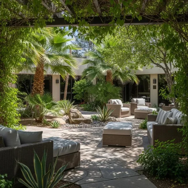 Modern Detox Facility In Las Vegas With Serene Outdoor Space Promoting Recovery And Safety