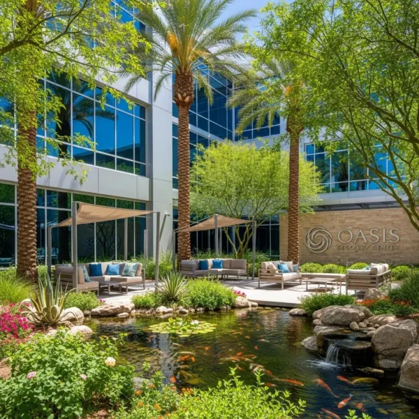 Modern Rehabilitation Center In Las Vegas With Serene Outdoor Space For Cannabis Addiction Recovery