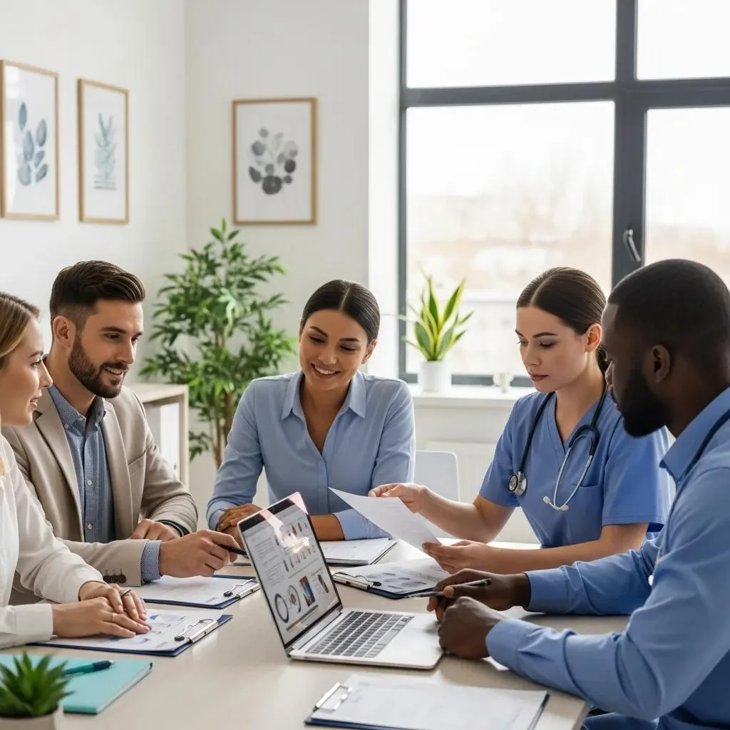 Multidisciplinary Clinical Team Collaborating On Integrated Dual-Diagnosis Care