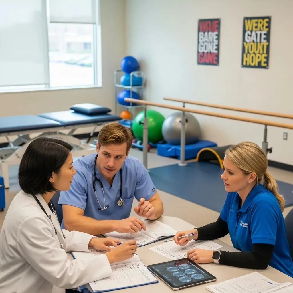 Inpatient Vs Outpatient Rehab: Which Is Right? Clinical Team Consults While Caring For A Resident In A Supportive Inpatient Rehab Setting