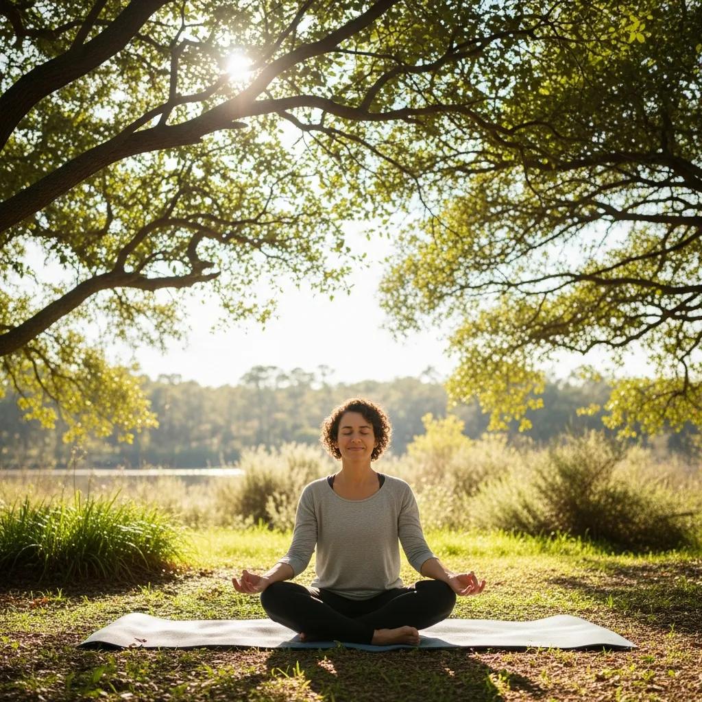 A Parent Practicing Calm Self-Care Outdoors — A Reminder That Emotional Well-Being Fuels Recovery