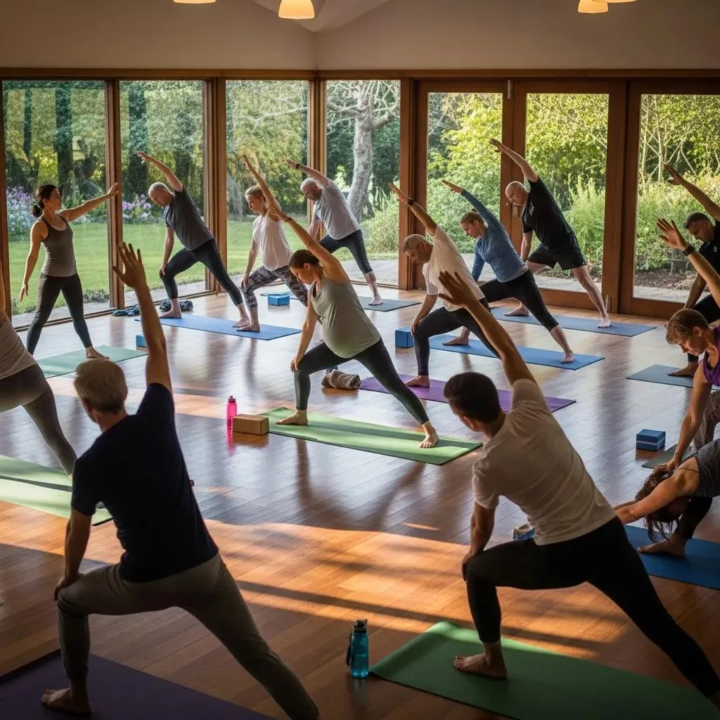 A Small Group Practicing Yoga And Mindful Movement As Part Of Holistic Pain Care