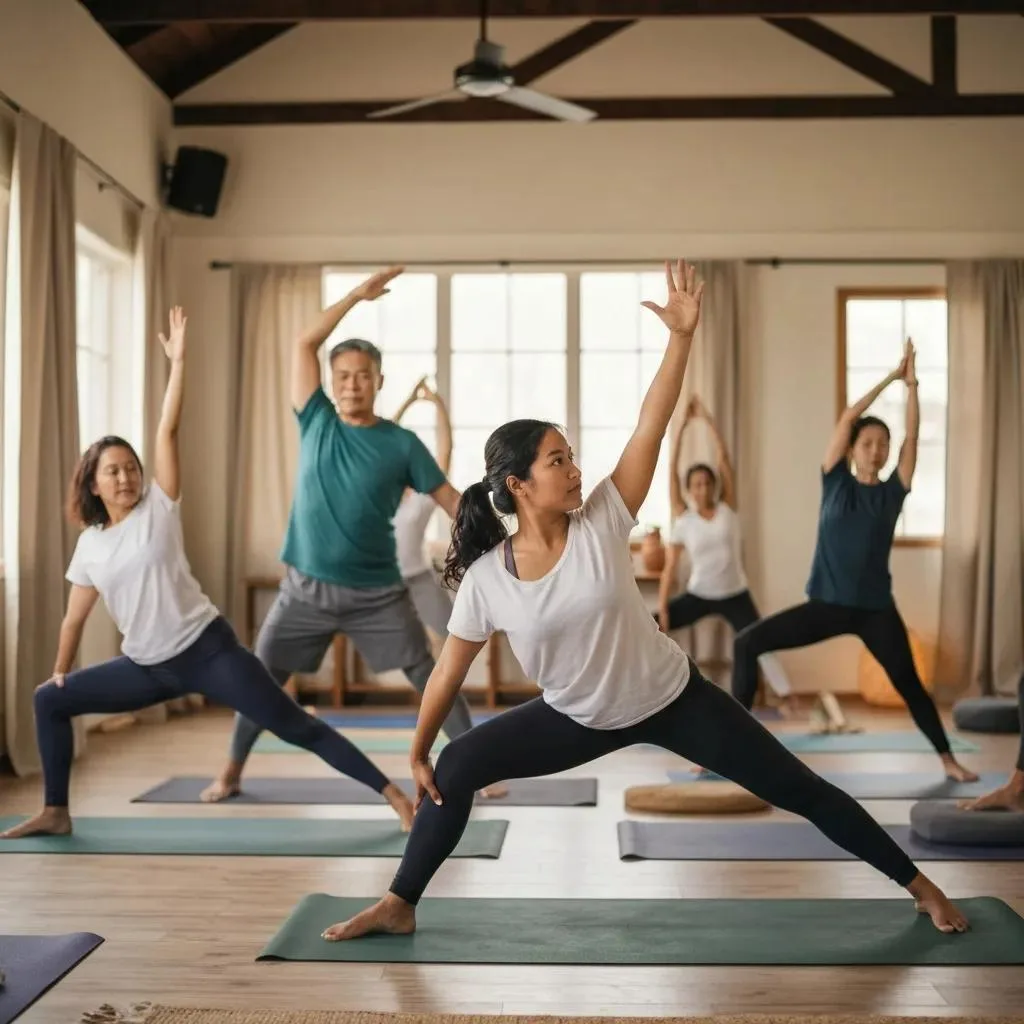 Coping With Panic Attacks In Addiction Recovery Participants In A Gentle Yoga Class — Holistic Support For Anxiety And Recovery
