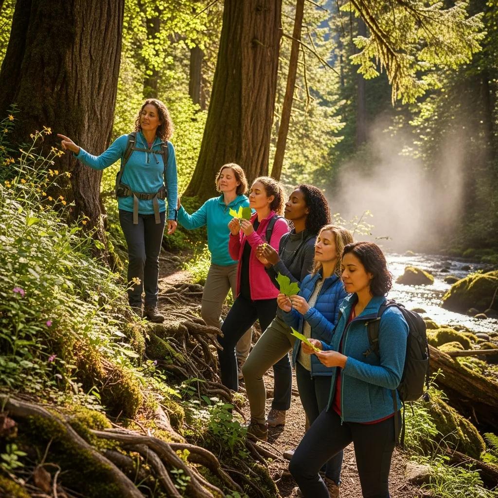 Participants On A Guided Nature Walk Practicing Mindfulness — Holistic Outdoor Therapies