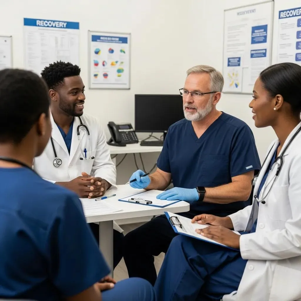 A Peer Support Specialist Working Alongside Clinical Team Members At A Treatment Center To Coordinate Care