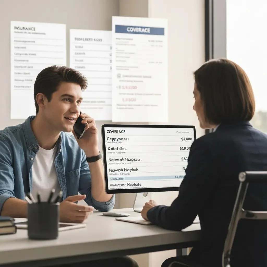 Patient And Counselor Reviewing Insurance Details For Rehab Costs