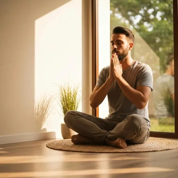 Person Practicing Deep Breathing In A Tranquil Setting, Symbolizing Coping Strategies For Panic Attacks In Addiction Recovery