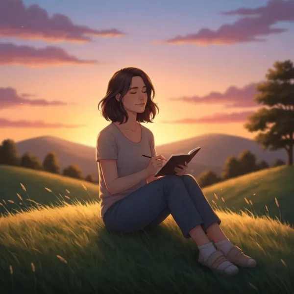 Person Reflecting On Personal Values In Nature, Symbolizing Recovery And Self-Discovery