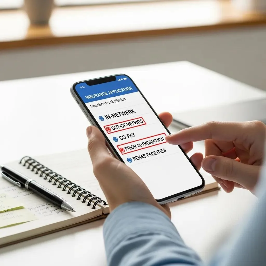 Person Using A Smartphone To Look Up Insurance Coverage For Addiction Treatment