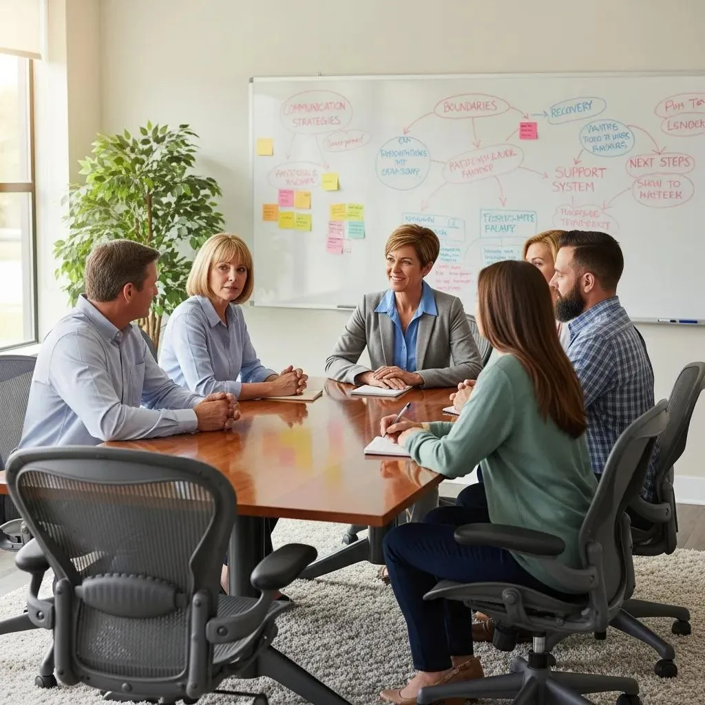 Addiction Intervention Services In Las Vegas, Nv A Trained Interventionist Leading A Calm And Structured Family Meeting