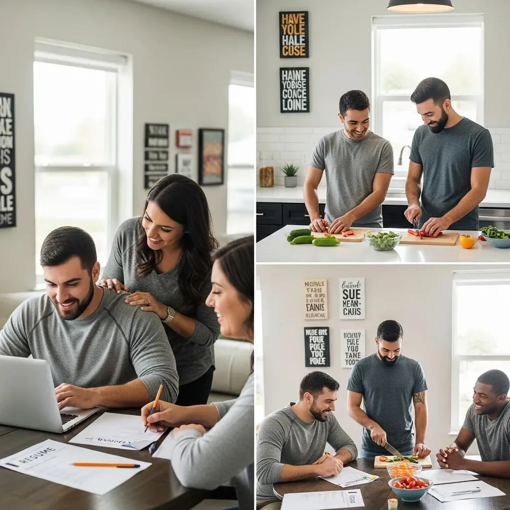 Residents Learning Life Skills Together In A Sober Living Home