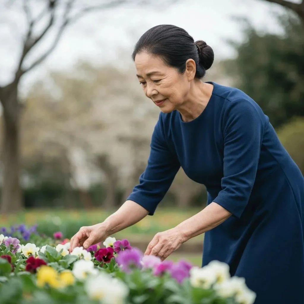 Senior Addiction Treatment In Las Vegas, Nv Senior woman tending to colorful flowers in a garden, promoting therapeutic activities for well-being and mental health.
