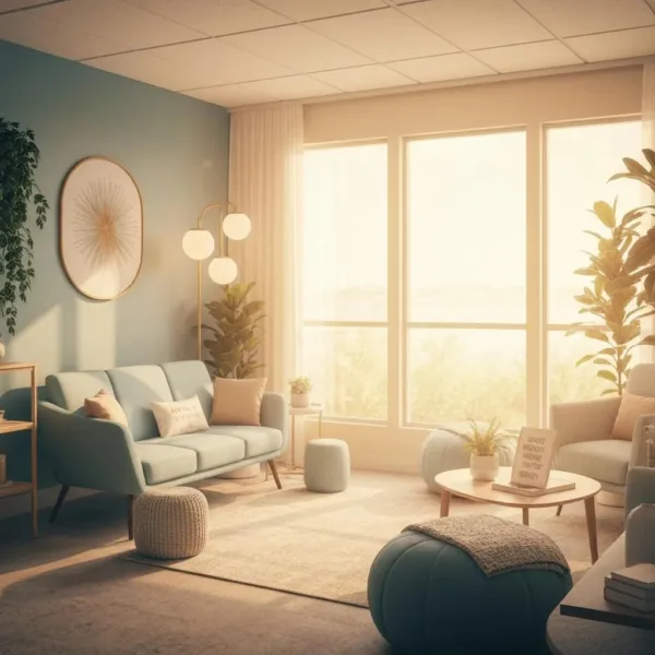 Serene Recovery Environment In Las Vegas Showcasing A Comfortable Treatment Room With Calming Decor