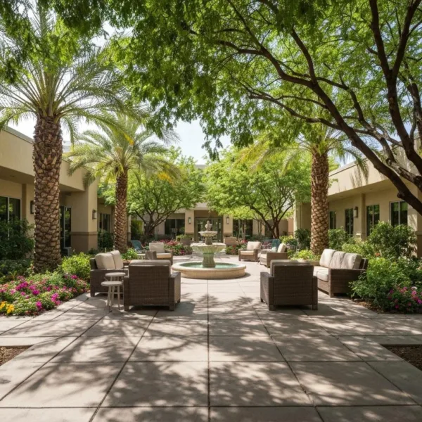 Serene Treatment Center In Las Vegas With Inviting Outdoor Space For Addiction Recovery