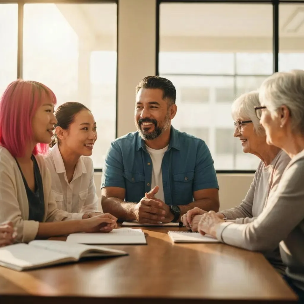 Group Conversation Showing Support And Signs Of Co-Occurring Disorders