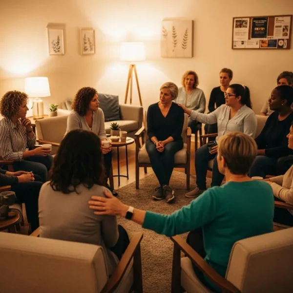 Blogs Supportive group meeting for addiction recovery, emphasizing community, encouragement, and shared experiences among participants.