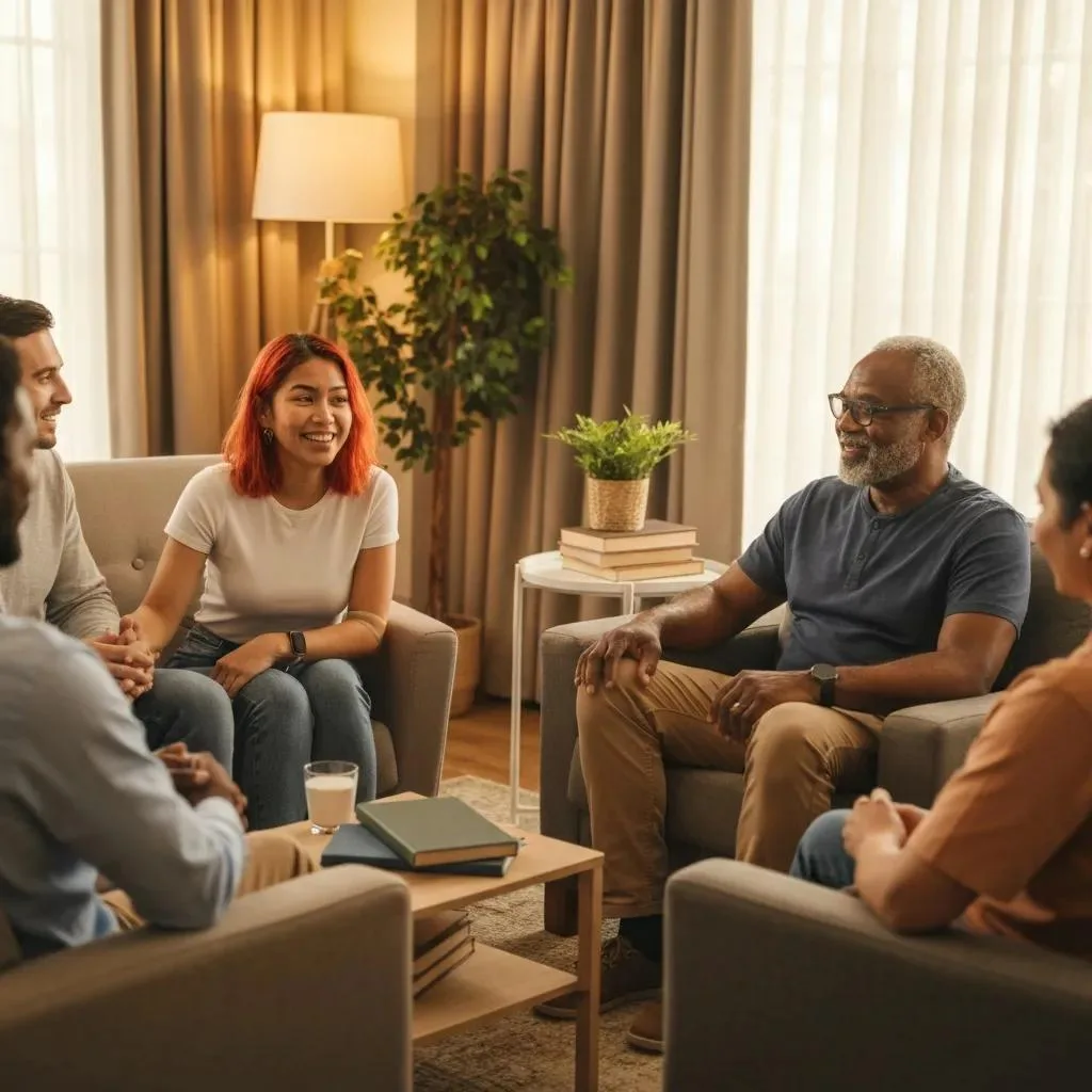 Supportive Group Therapy Session At A Las Vegas Rehab Center Emphasizing Community In Recovery