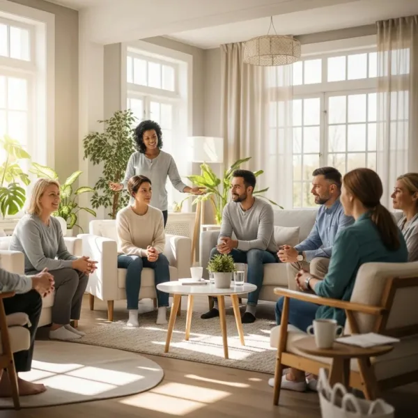 Blogs Supportive Group Therapy Session In A Serene Recovery Environment