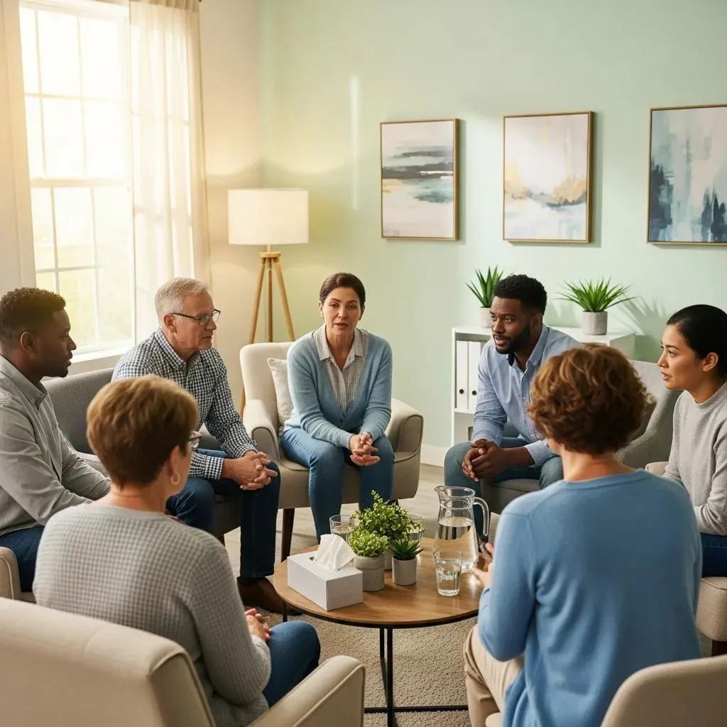 Group Therapy Session Led By Compassionate Clinicians