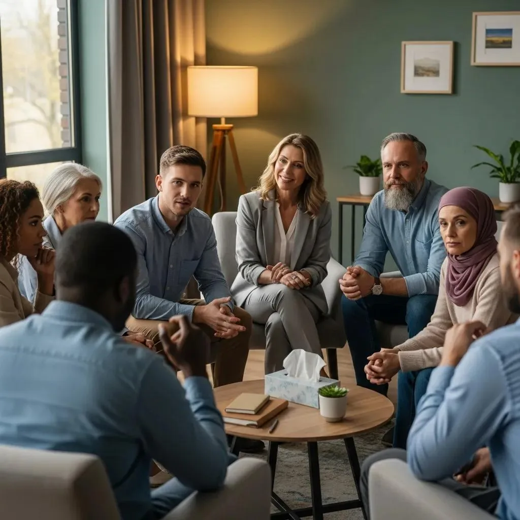Aetna Insurance For Rehab Henderson, Nevada Supportive Group Therapy Session In A Recovery Setting, Showing People Engaging In Treatment