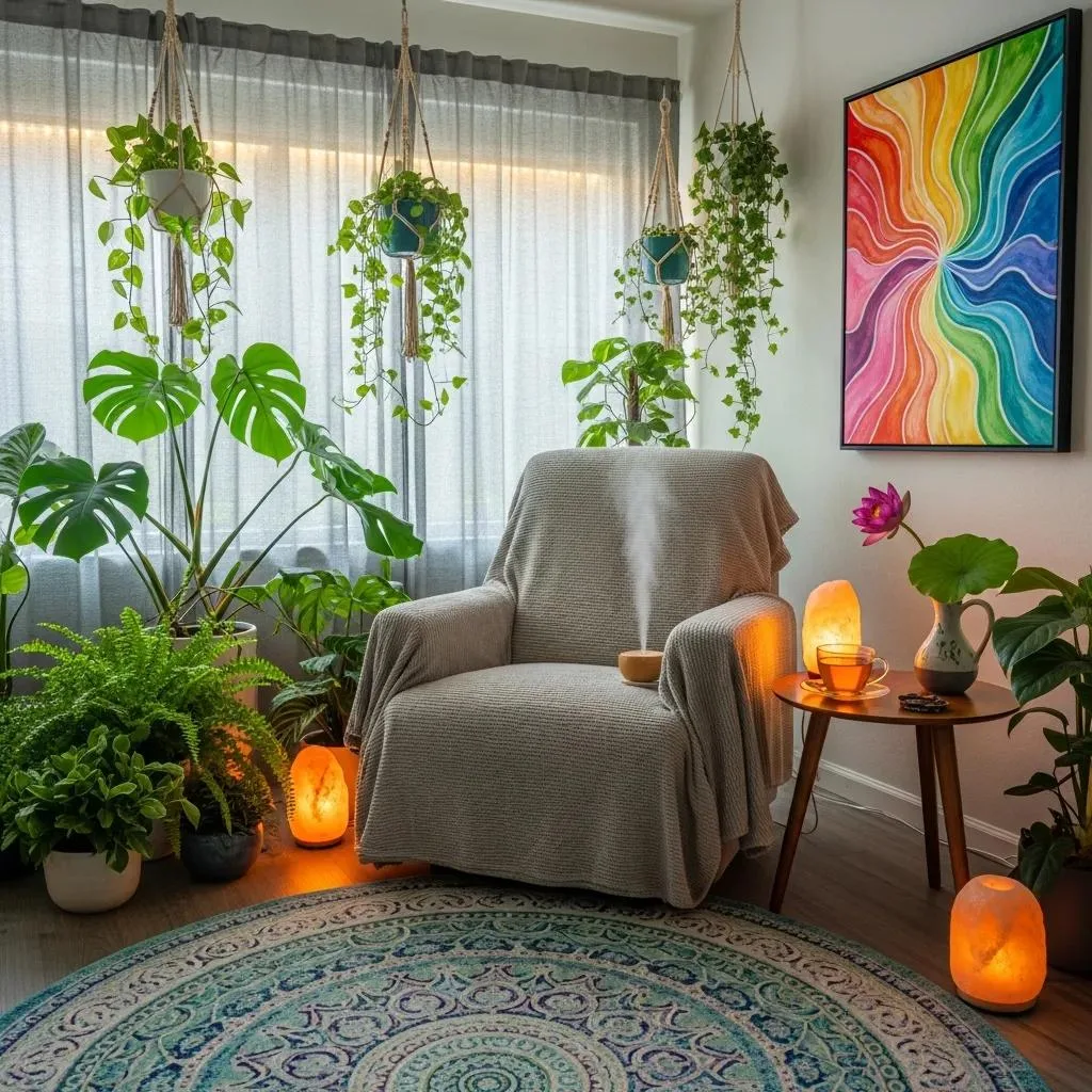 Calming Therapeutic Space For Guided Psychedelic-Assisted Sessions