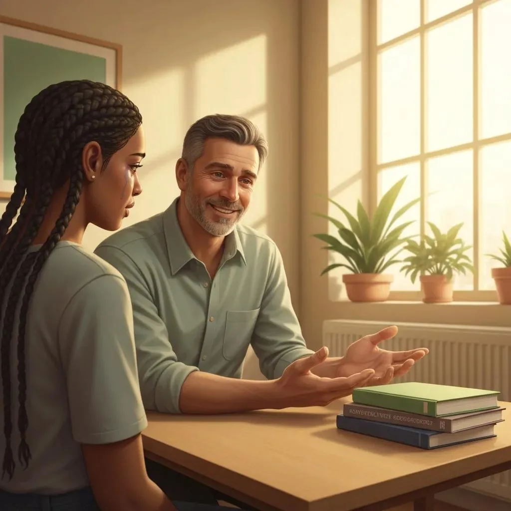 Long-Term Sobriety Support Options In Las Vegas Therapist And Client In A Counseling Session Focused On Aftercare Support