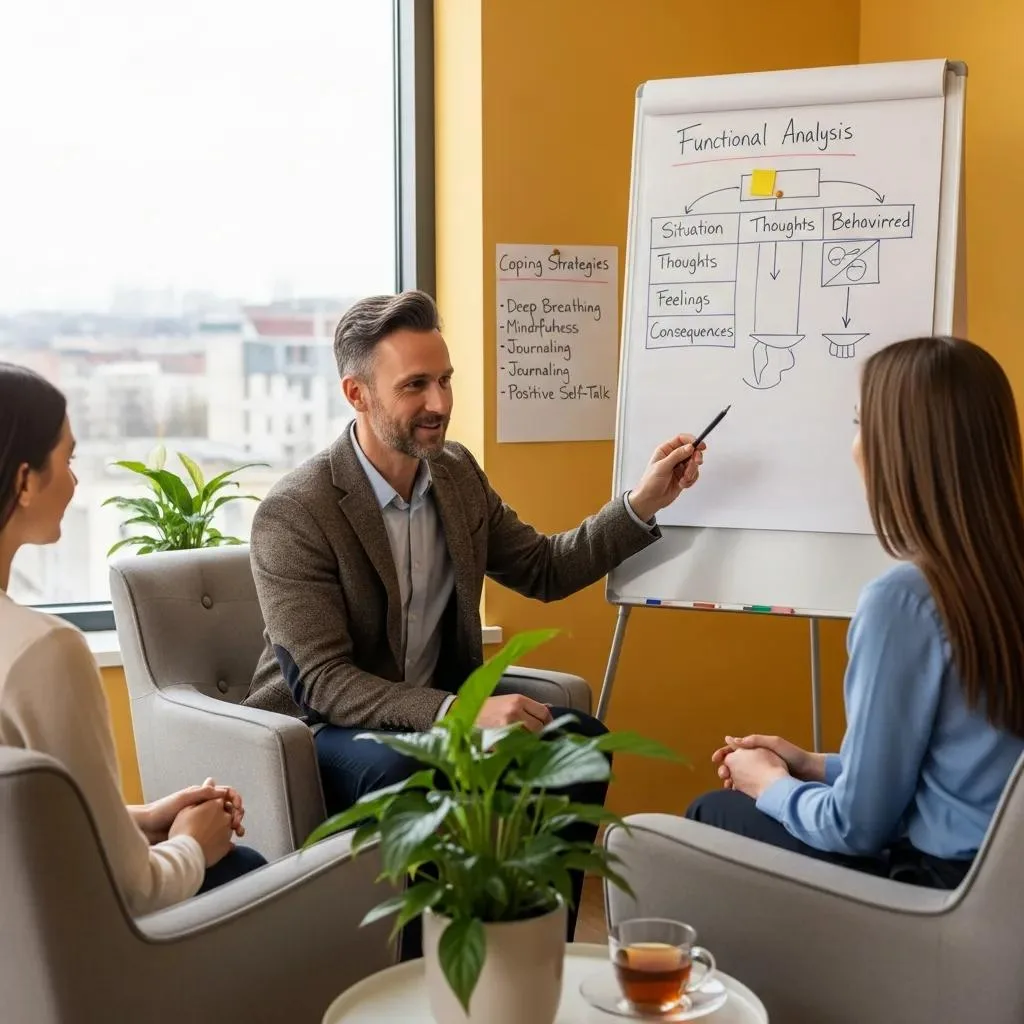 Therapist And Client In A Cbt Session Working On Coping Strategies
