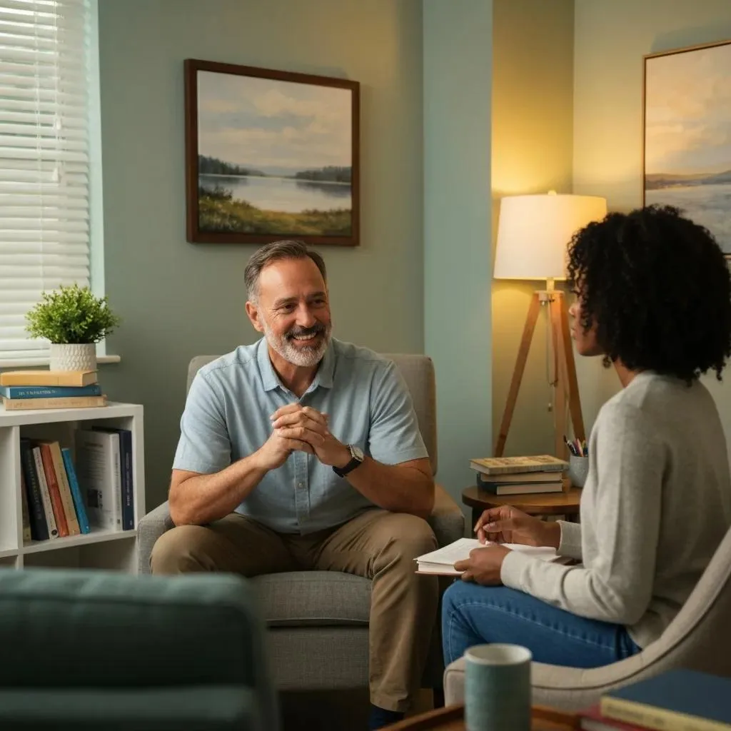 Therapist and patient engaged in a counseling session, discussing integrated care services for mental health and substance use disorders at BetterChoice Treatment Center.