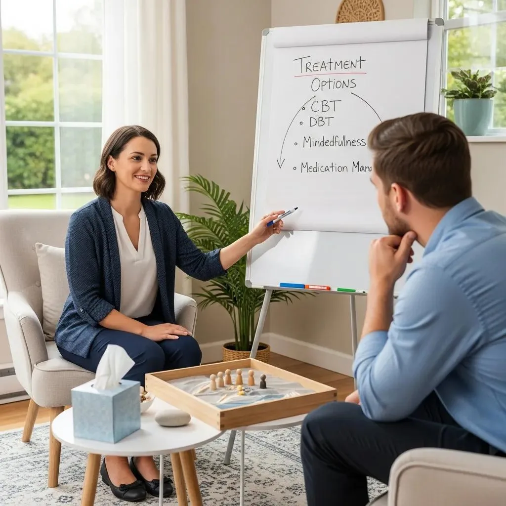 Treating Adhd &Amp; Addiction Las Vegas Clinician Reviewing Dual‑Diagnosis Treatment Options With A Patient