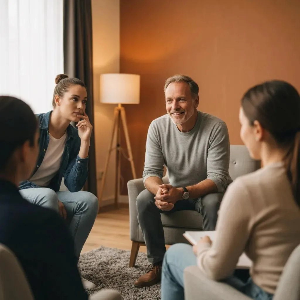 Therapist Leading An Evidence-Based Group Session In A Supportive Setting