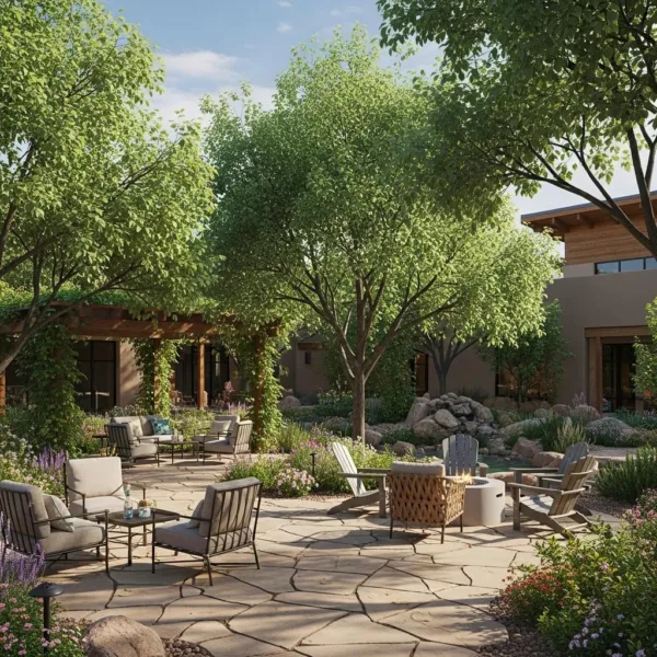 Blogs Tranquil outdoor recovery space at BetterChoice Treatment Center in Green Valley, Nevada, featuring comfortable seating, lush greenery, and a serene atmosphere for prescription drug detox and healing.