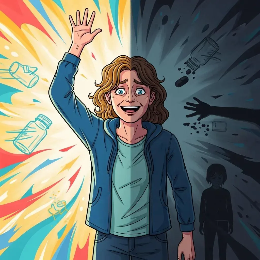 Illustration Of Mood Shifts And Substance Use Patterns To Represent Dual Diagnosis