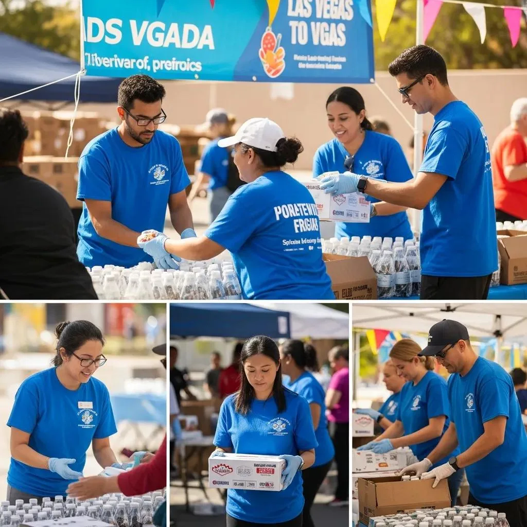 Volunteer Opportunities In Las Vegas For Recovery Volunteers Working At A Community Outreach Event, Showing Teamwork And Direct Service