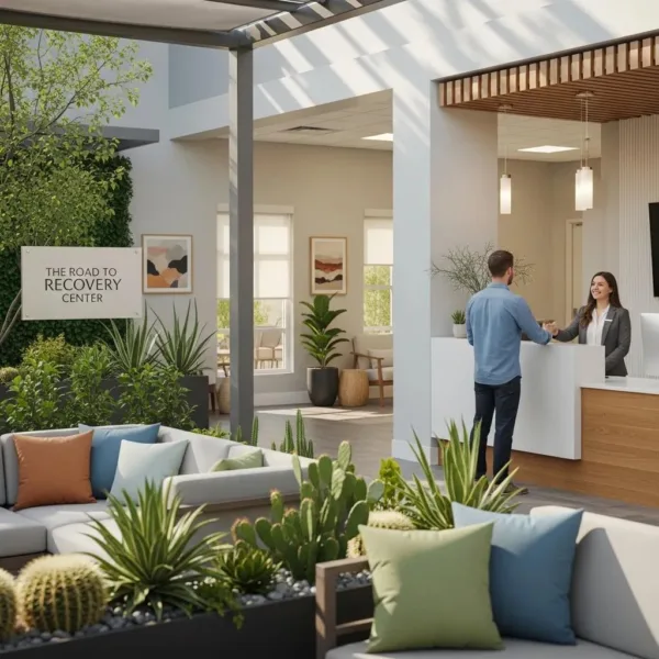 Welcoming Outpatient Addiction Treatment Center In Las Vegas With Inviting Entrance And Supportive Staff